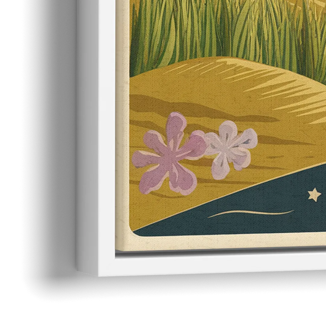 Traverse City Sunset Over Lake Michigan - Close-Up White Frame Canvas