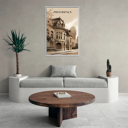 Providence Historic Architecture - Living Room White Frame Canvas