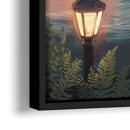 Oakland Lake Merritt Reflection - Close-Up Black Frame Canvas