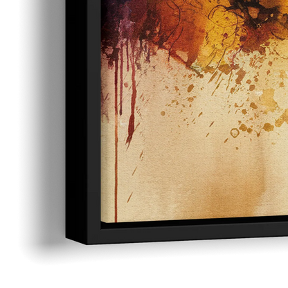 Buffalo Skyline with Fireworks - Close-Up Black Frame Canvas