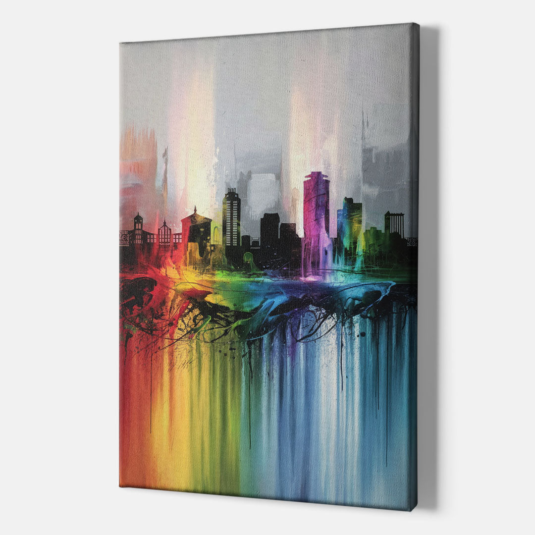 Fayetteville Downtown Skyline - Canvas Wall Art Indoor