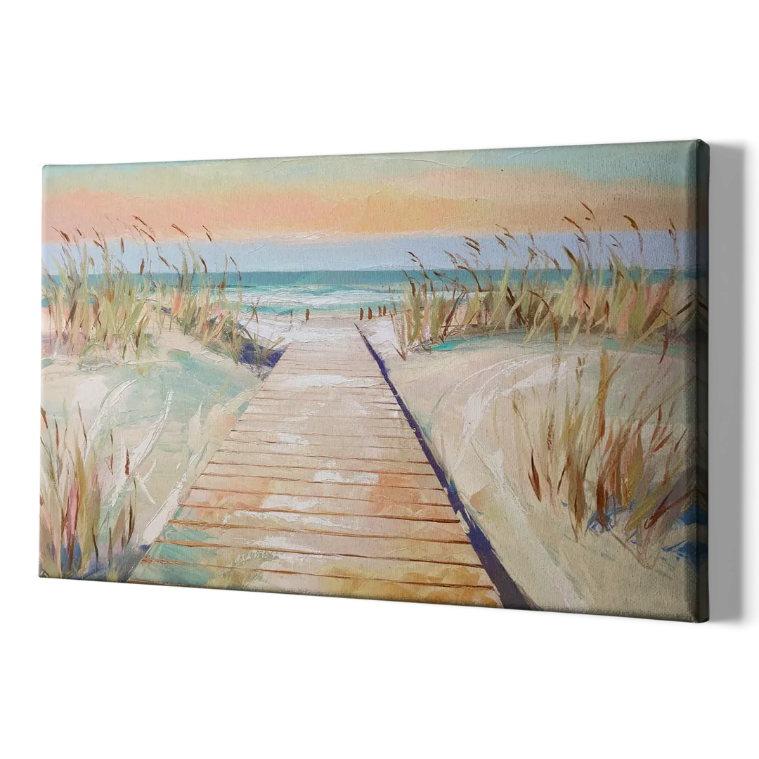 Seaside Boardwalk Dreams - Canvas Print Art Sides