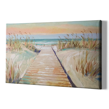 Seaside Boardwalk Dreams - Canvas Print Art Sides