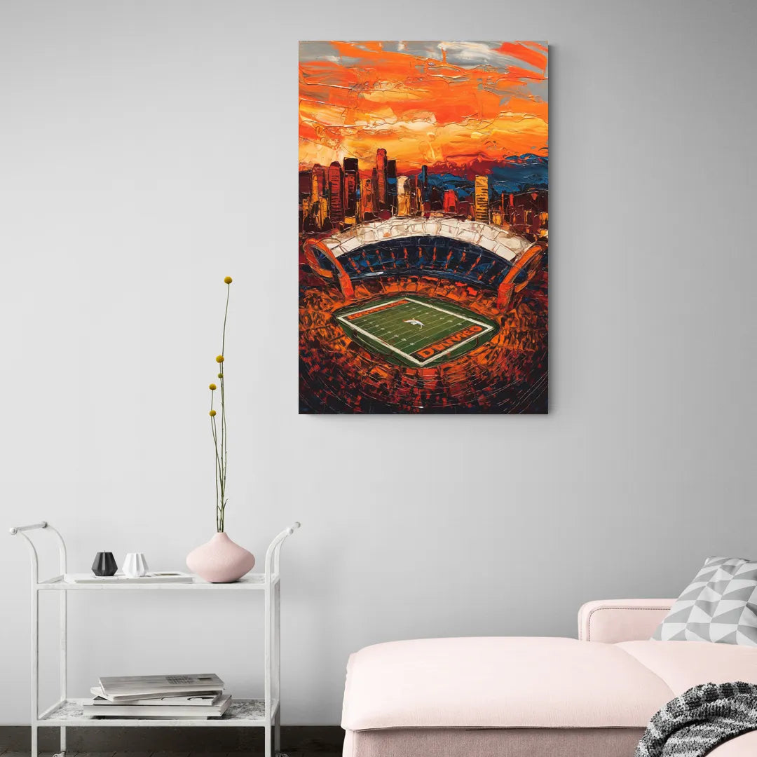 Denver Broncos Stadium - Canvas Wall Art Living Room