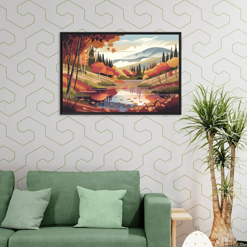 Ashland Fall Foliage - Living Room Black Frame Canvas