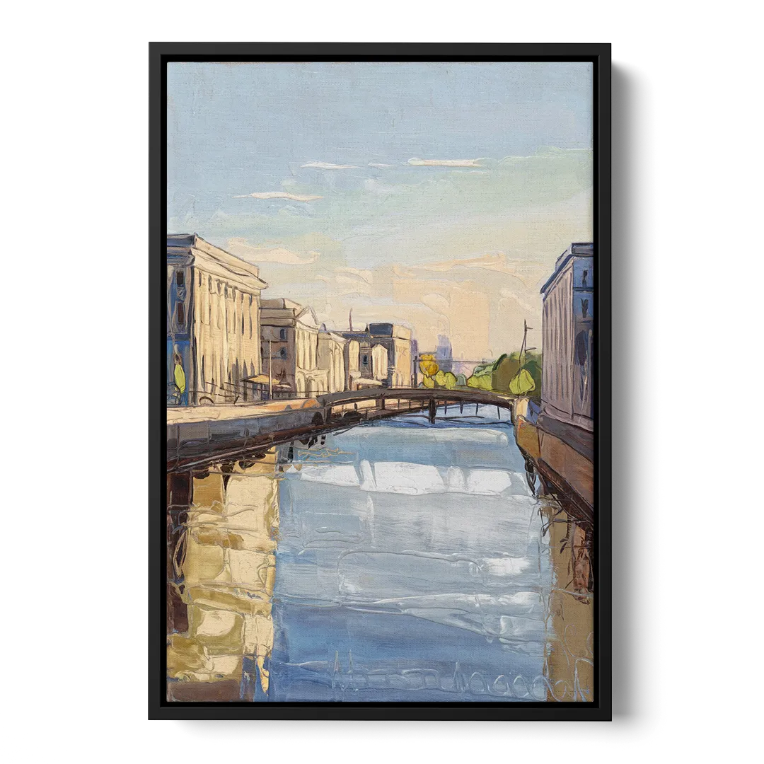 Providence Urban Landscape - Black Frame Canvas