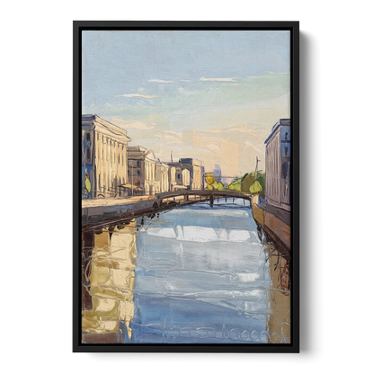 Providence Urban Landscape - Black Frame Canvas
