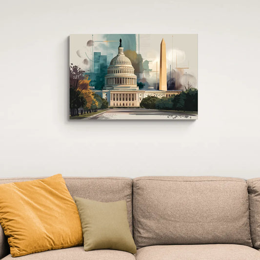 Washington Dc Architecture - Canvas Wall Art Living Room