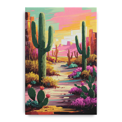 Tombstone Cactus Landscape - Canvas Wall Art