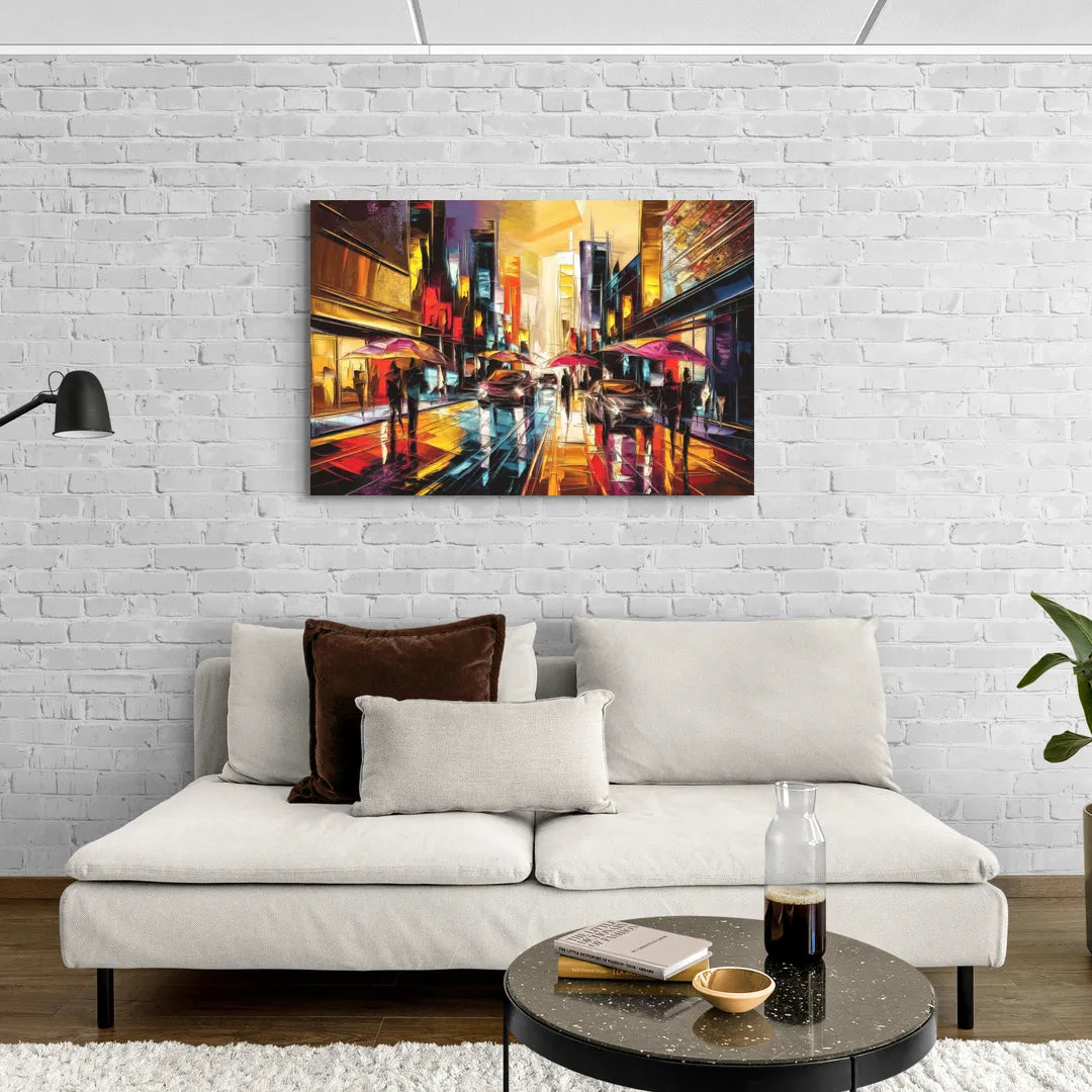 Mobile Vibrant Streets - Canvas Wall Art Living Room