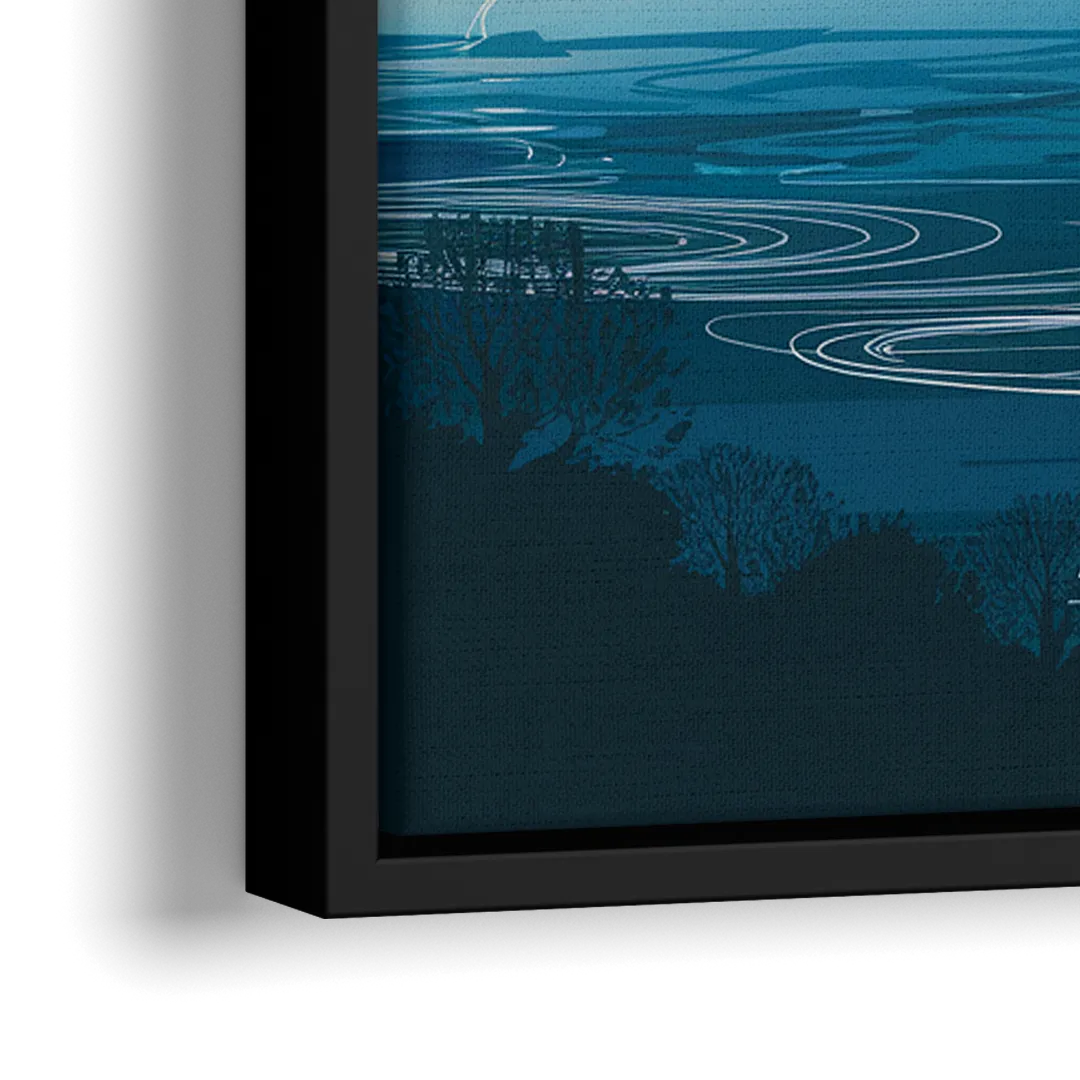 Austin Downtown Vibes Skyline - Close-Up Black Frame Canvas