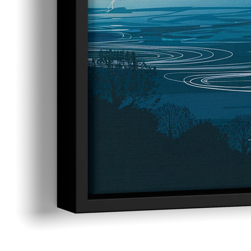 Austin Downtown Vibes Skyline - Close-Up Black Frame Canvas