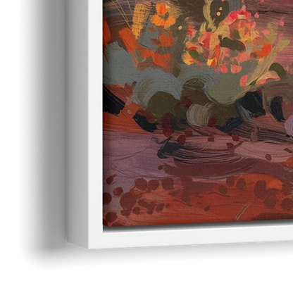 Sedona Desert Bloom Scenery - Close-Up White Frame Canvas