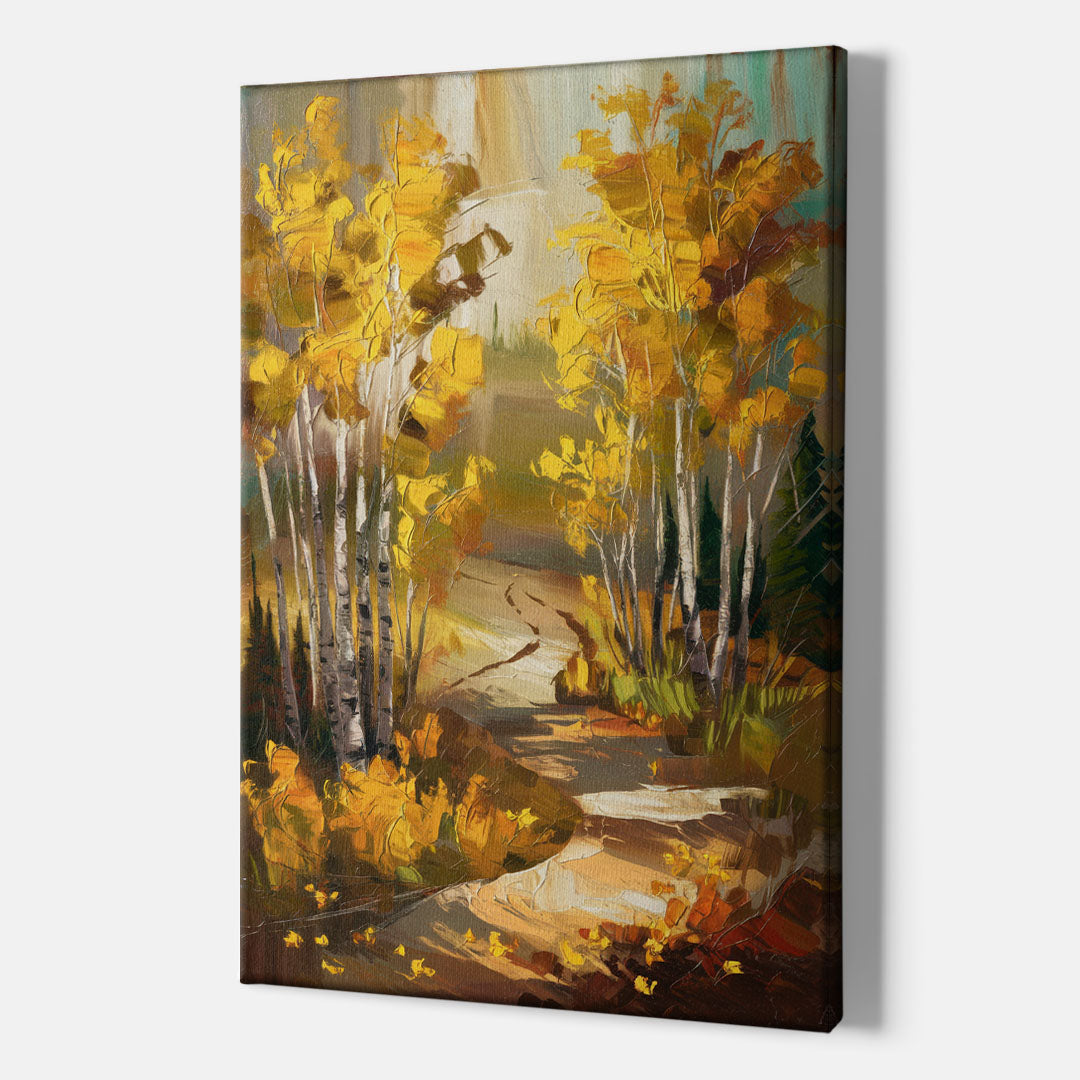 Aspen Trail Through the Trees - Canvas Wall Art Indoor