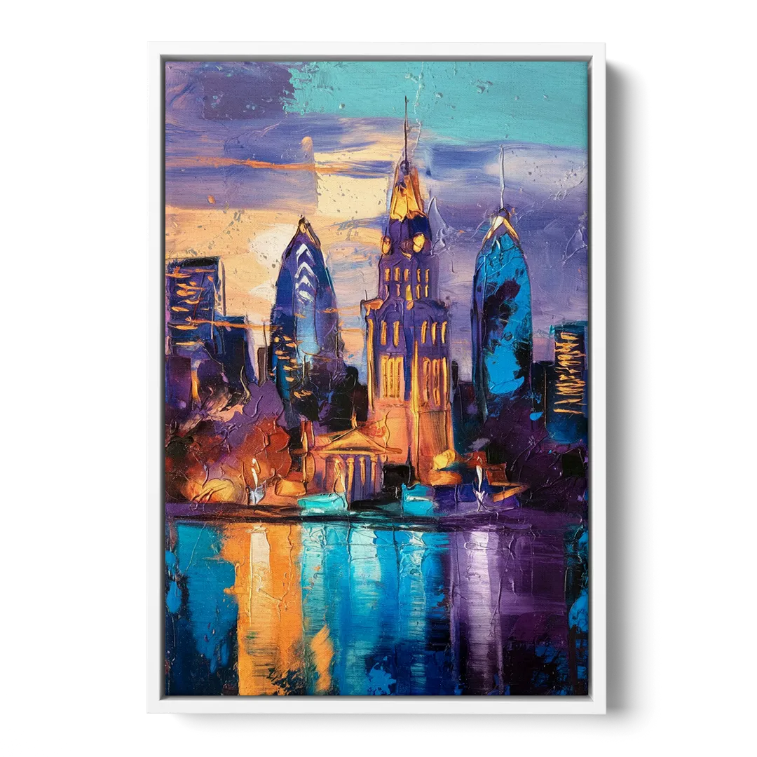 Philadelphia Old City - White Frame Canvas