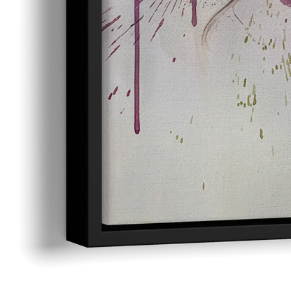 Boston Skyline in Watercolor - Close-Up Black Frame Canvas