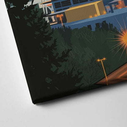 Seattle City at Dusk Canvas Close Up