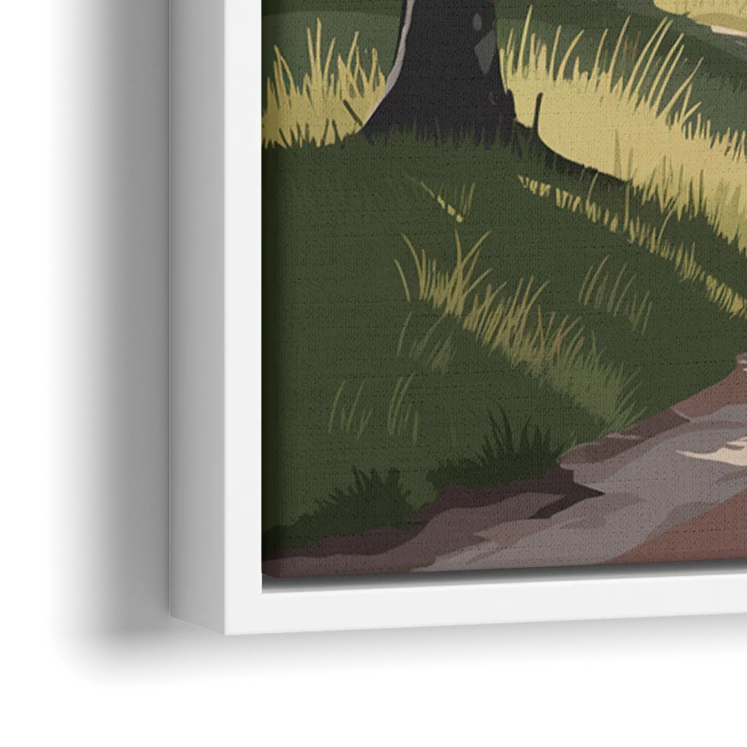 Sitka Forest Serenity - Close-Up White Frame Canvas