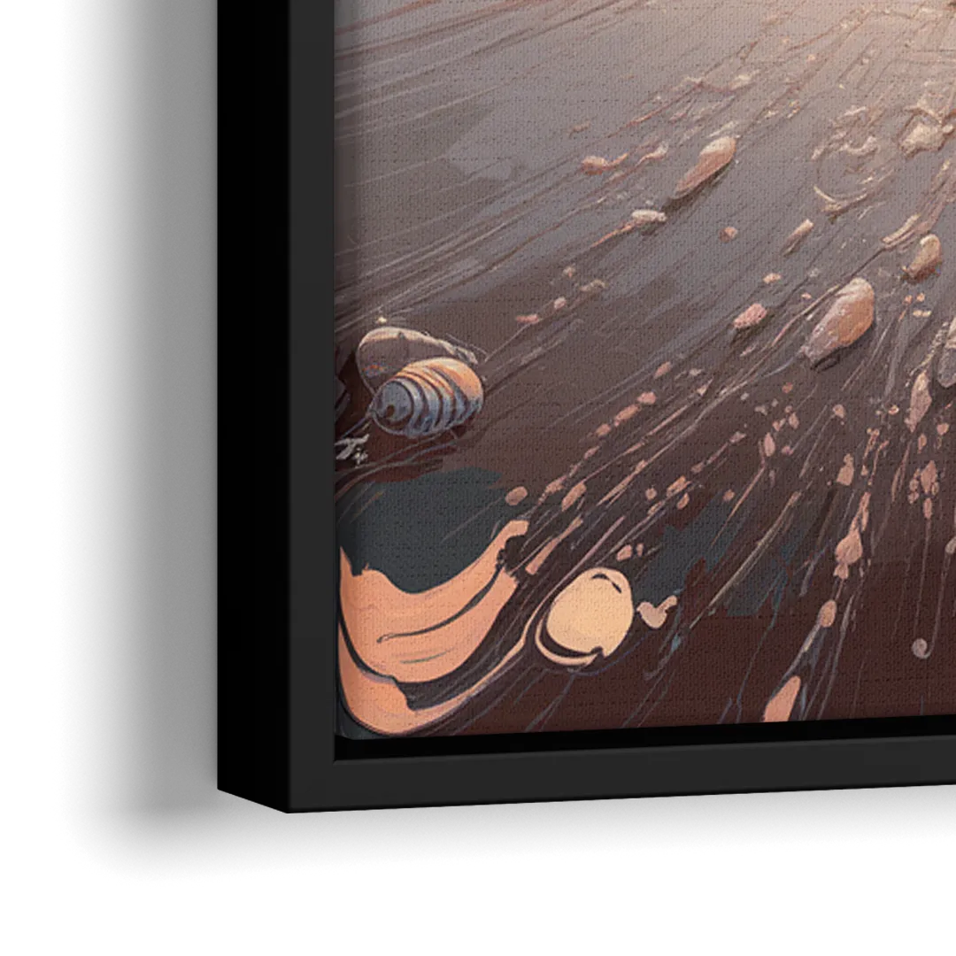 Dunedin Coastal Sunrise - Close-Up Black Frame Canvas