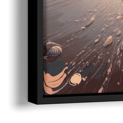 Dunedin Coastal Sunrise - Close-Up Black Frame Canvas