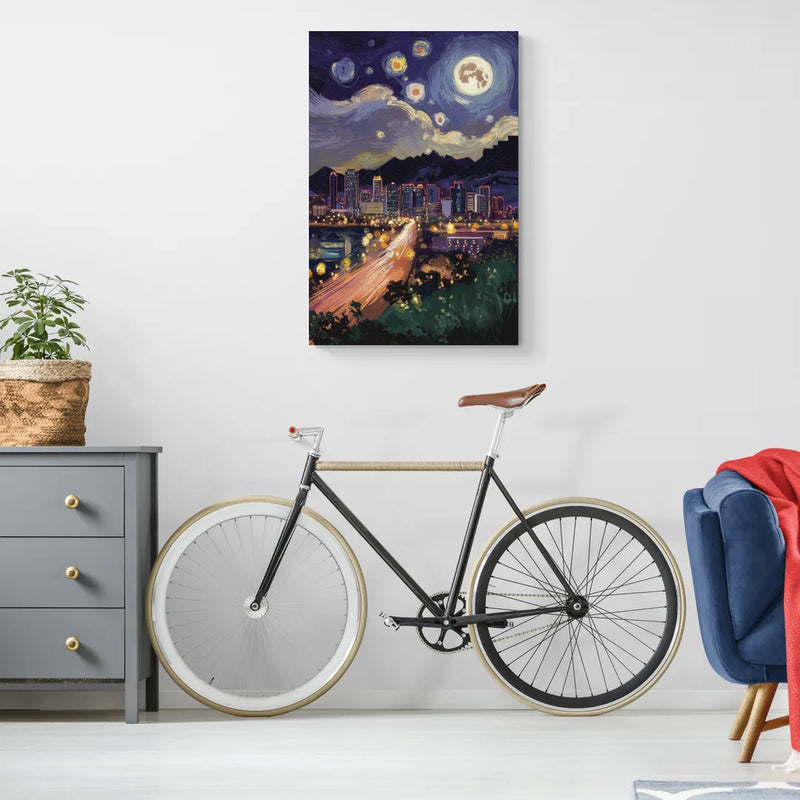 Phoenix Arizona Nightscape - Canvas Wall Art Living Room