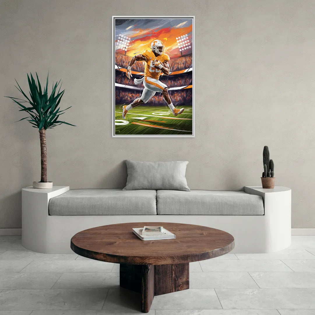 Knoxville Vols Game Day - Living Room White Frame Canvas