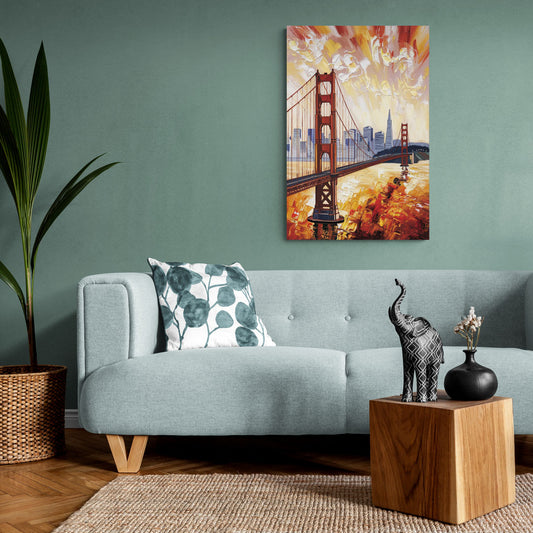 San Francisco Skyline Silhouette - Canvas Wall Art Living Room