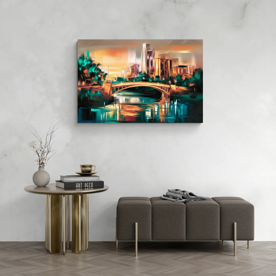 Austin Lamar Boulevard Magic - Canvas Wall Art Living Room