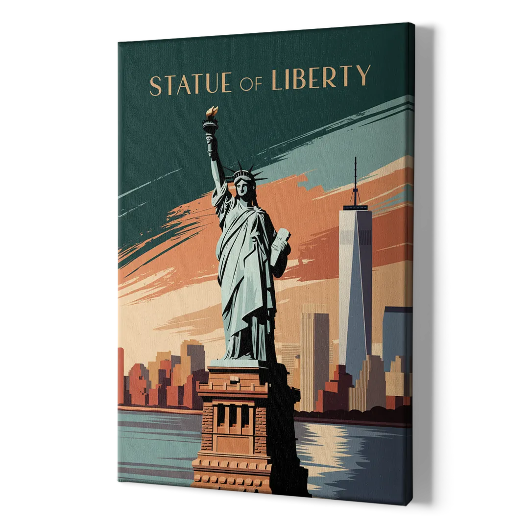New York City Statue of Liberty - Canvas Print Art Sides