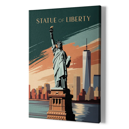 New York City Statue of Liberty - Canvas Print Art Sides