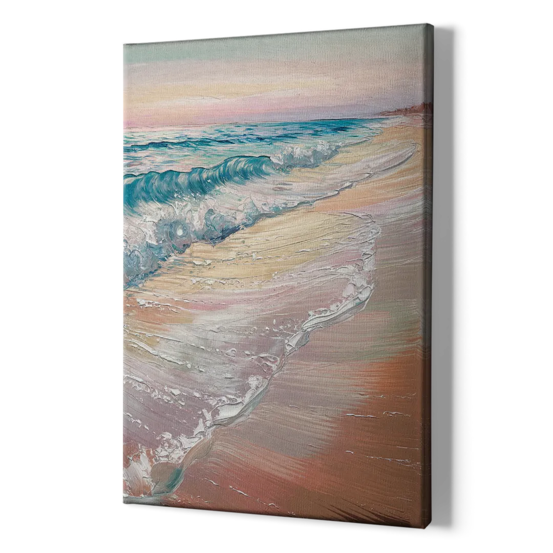 Long Beach California Ocean Waves - Canvas Print Art Sides