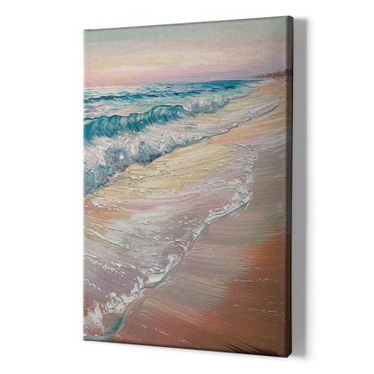 Long Beach California Ocean Waves - Canvas Print Art Sides