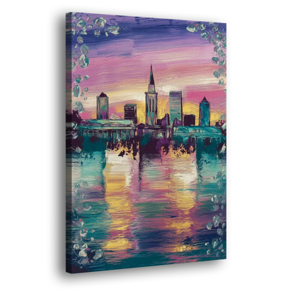 New Orleans Skyline at Sunset - Canvas Print Art Sides