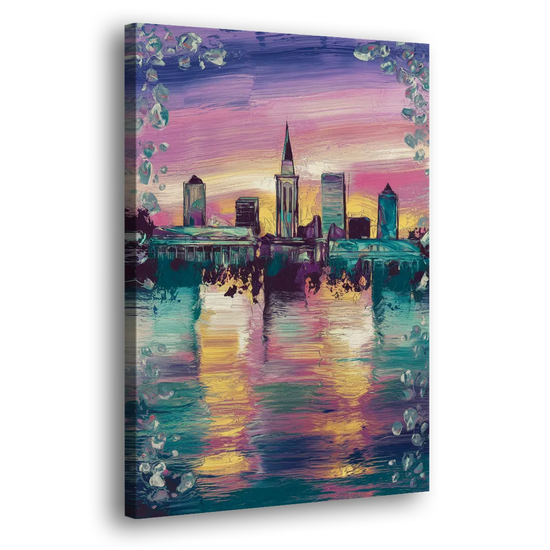 New Orleans Skyline at Sunset - Canvas Print Art Sides