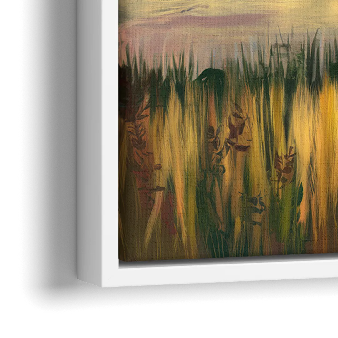 Tulsa Golden Hour - Close-Up White Frame Canvas