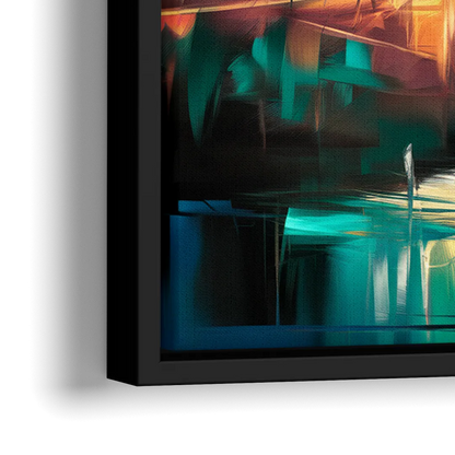 Austin Lamar Boulevard Magic - Close-Up Black Frame Canvas