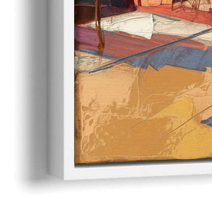 Bisbee Quaint Downtown View - Close-Up White Frame Canvas