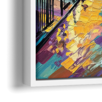 New Orleans French Quarter Lights - Close-Up White Frame Canvas