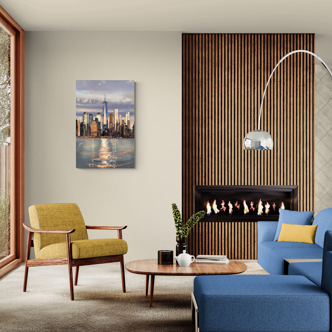 New York City Skyline Reflection - Canvas Wall Art Living Room