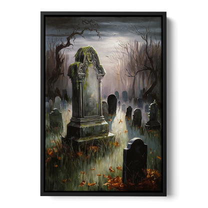 Tombstone Eerie Twilight - Black Frame Canvas