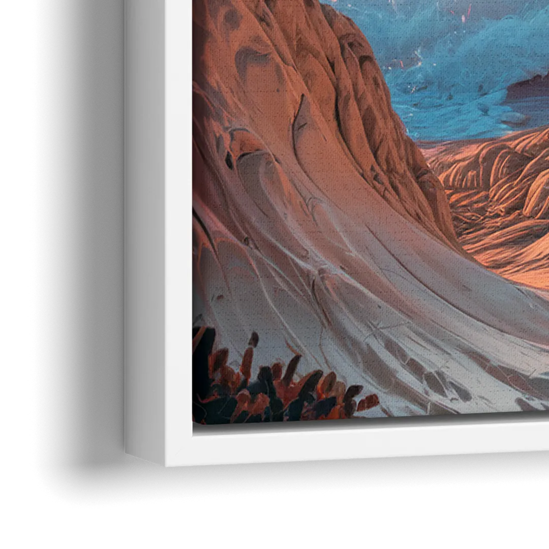 Bandon Beach Waves - Close-Up White Frame Canvas