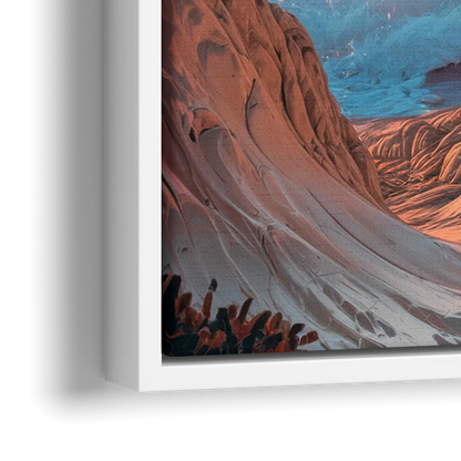 Bandon Beach Waves - Close-Up White Frame Canvas