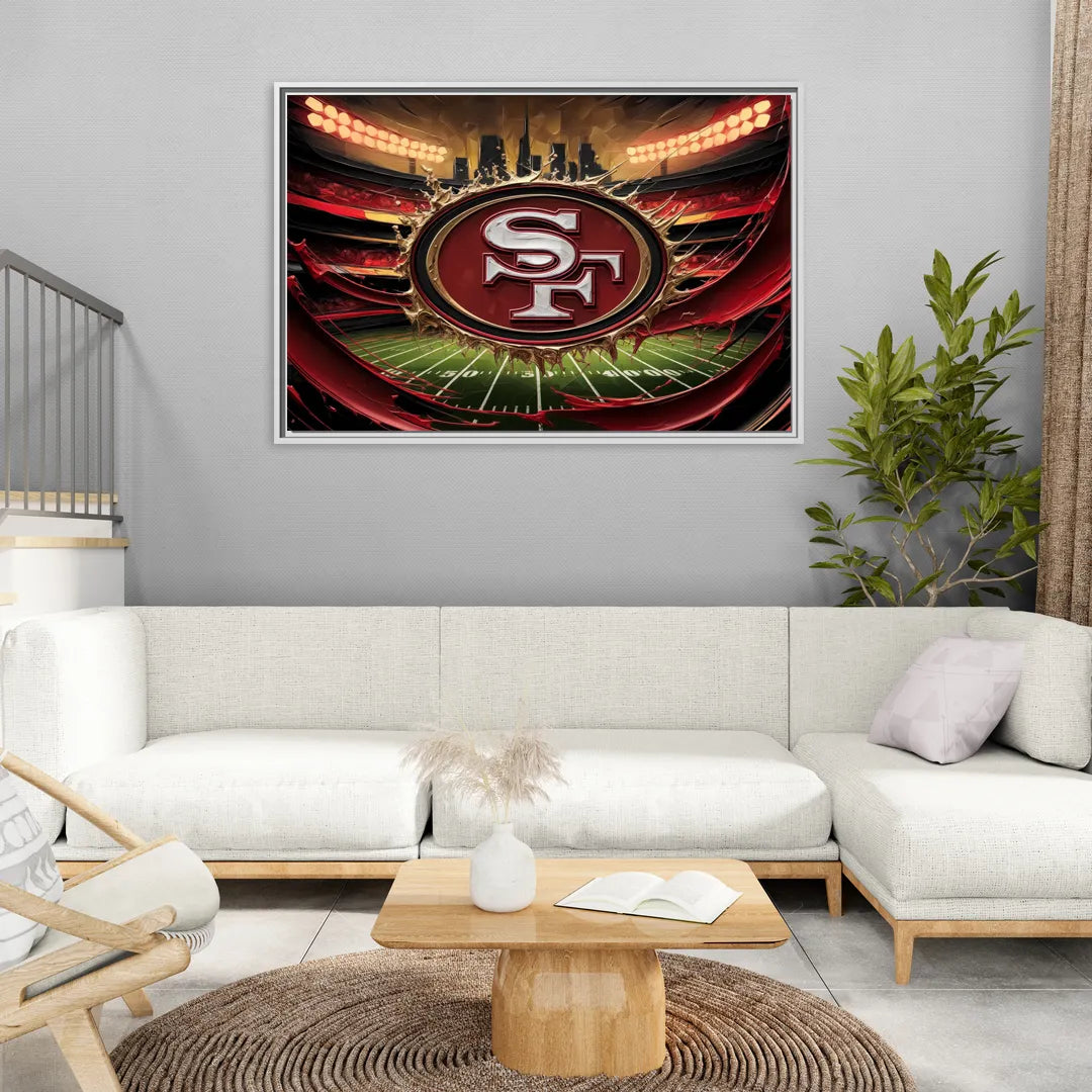 San Francisco 49Ers Team Pride - Living Room White Frame Canvas