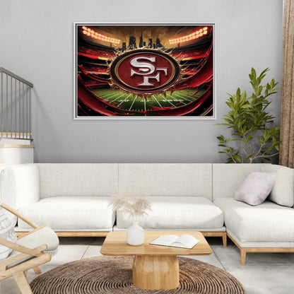 San Francisco 49Ers Team Pride - Living Room White Frame Canvas