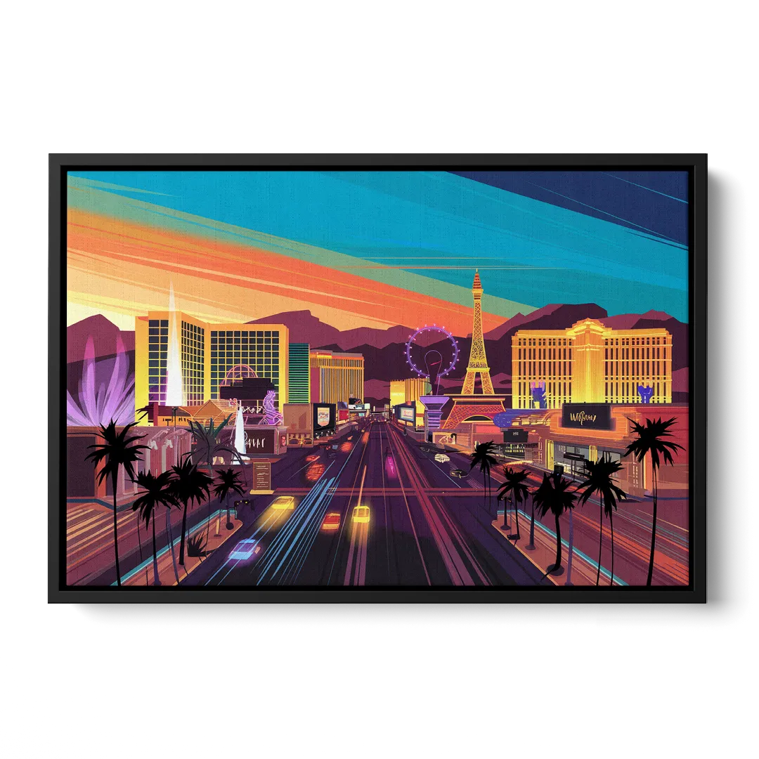 Las Vegas Iconic Strip Experience - Black Frame Canvas