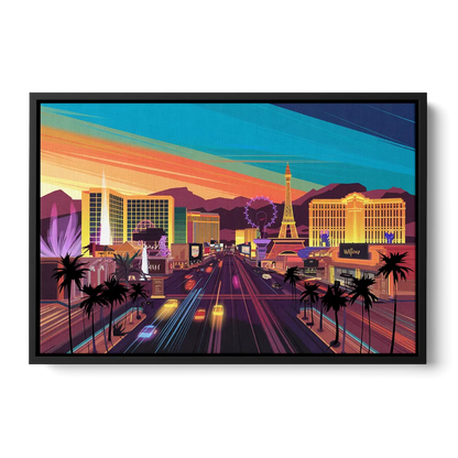 Las Vegas Iconic Strip Experience - Black Frame Canvas