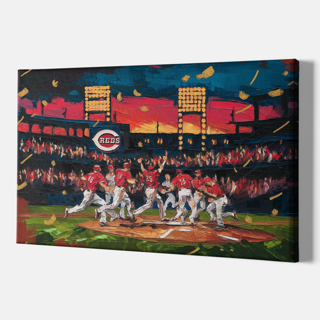 Cincinnati Reds Historic Moments - Canvas Wall Art Indoor