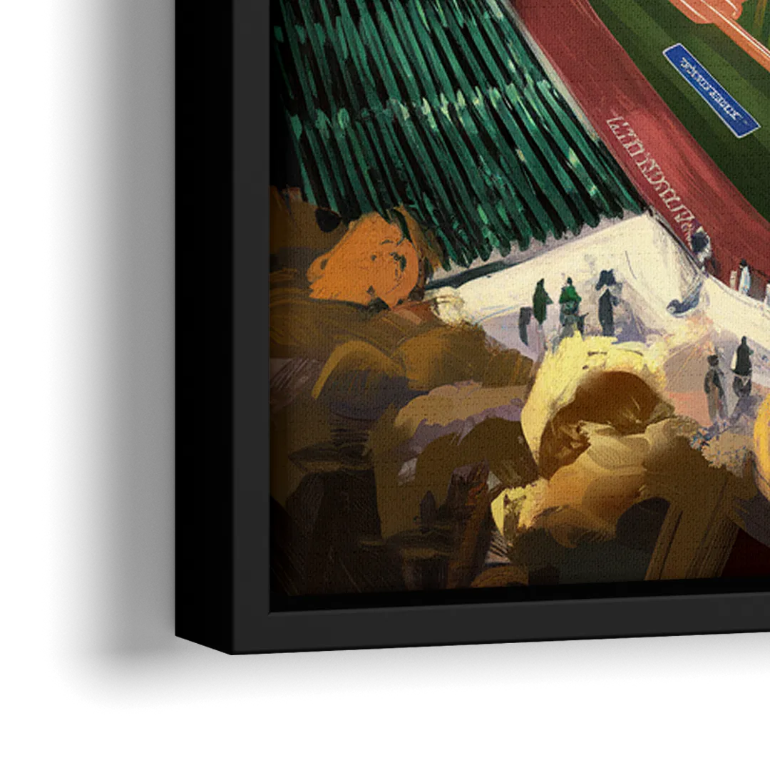 St. Petersburg Tropicana Field Scene - Close-Up Black Frame Canvas