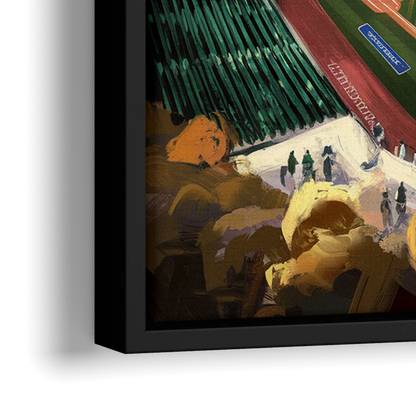St. Petersburg Tropicana Field Scene - Close-Up Black Frame Canvas