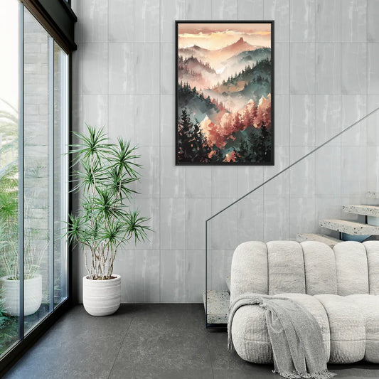 Fayetteville Ozark Mountains - Living Room Black Frame Canvas